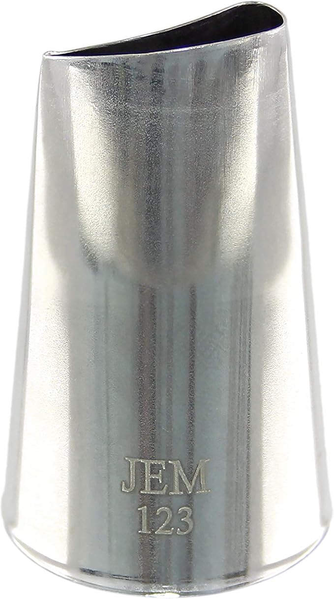Jem Enterprises JEM Cake Decorating Tip #123 Large Petal/Ruffle Piping Nozzle, Standard, Silver
