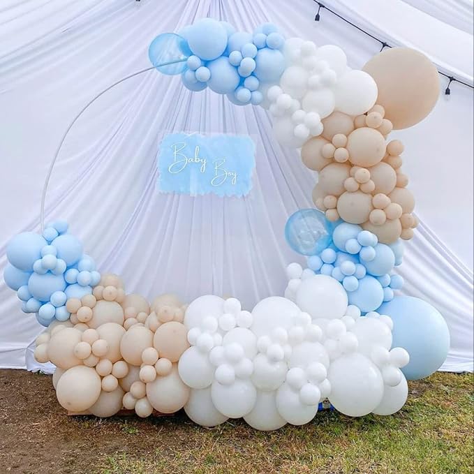 Voircoloria 130pcs White Balloons Different Sizes 18" 12" 10" 5" Party Latex Balloons for Birthday Baby Shower Graduation Wedding Anniversary Party Decorations