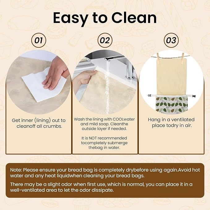 Beeswax Bread Bags for Homemade Sourdough – XL 2 Pack Organic Linen Cotton Reusable Bread Storage Bags with Airtight Zipper Lock, Keep Crusty Artisan Bread Fresh 48+ Hours,Zero Waste Kitchen Essential