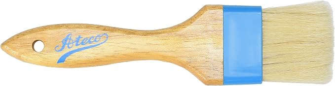 Ateco 60220 Pastry Brush, 2-Inch Wide Head with Natural White Boar Bristles, Composite Ferrule & Wood Handle