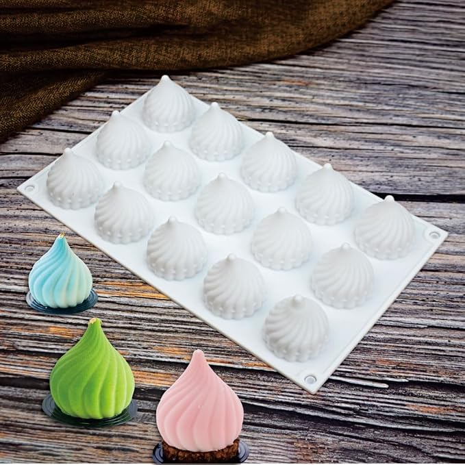 Cone Whirlwind Onion Silicone Cake Mold for Chocolate Mousse Pudding Dessert Bread Bakeware Pan Decorating (Onion C_11.6 X6.8 X1.72inch)