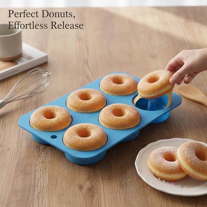 Silicone Donut Pan, 6-Cavity Baking Tray for Oven (1 PC)