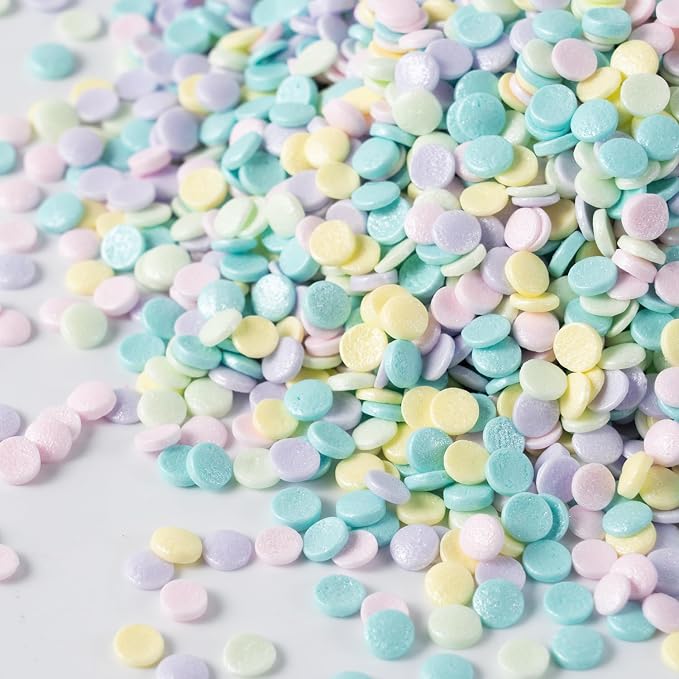 Pastel Sprinkles Bulk Edible Macaron Color Confetti Sprinkles 16 Ounces Edible Birthday Confetti Toppings for Baby Shower Cupcakes, Cake, Cookies Decorations
