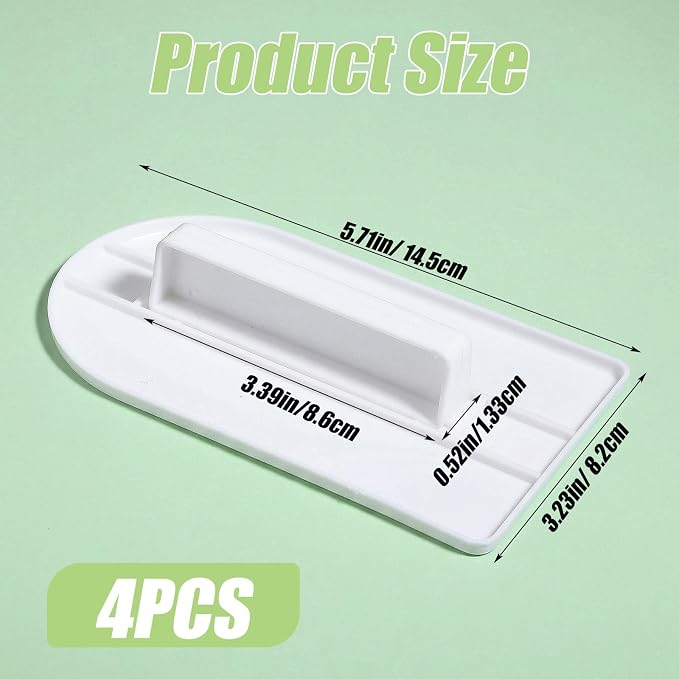 4 Pcs Fondant Smoothing Cake Scraper Smoother Cake Decoration Icing Smoother & Polisher Plastic Fondant Corner Smoothing Tools Set For Icing Sculpting And Sugar Craft White