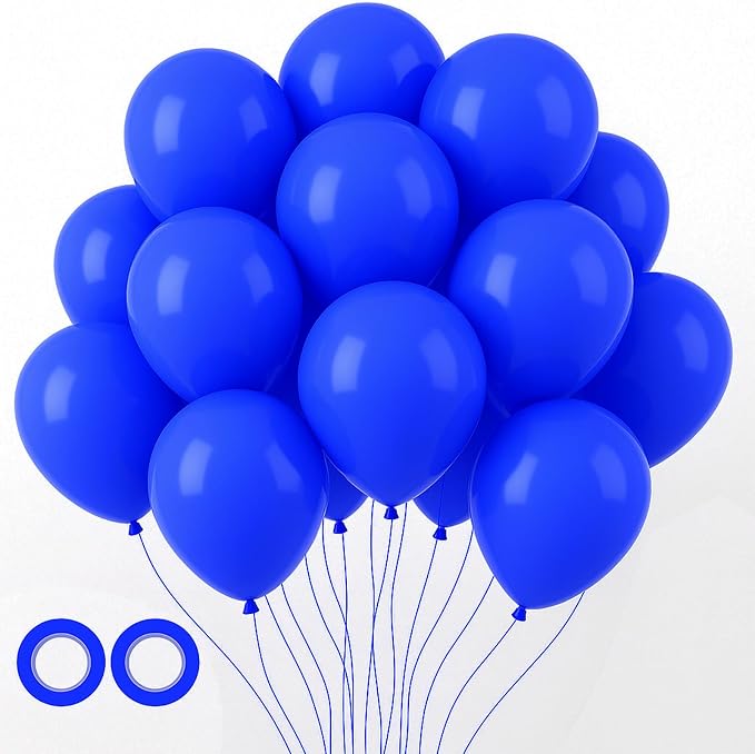 Voircoloria 105pcs Blue Balloons 12inch Party Latex Balloons for Boys Girls Birthday Baby Shower Gender Reveal Wedding Sunflower Party Decorations