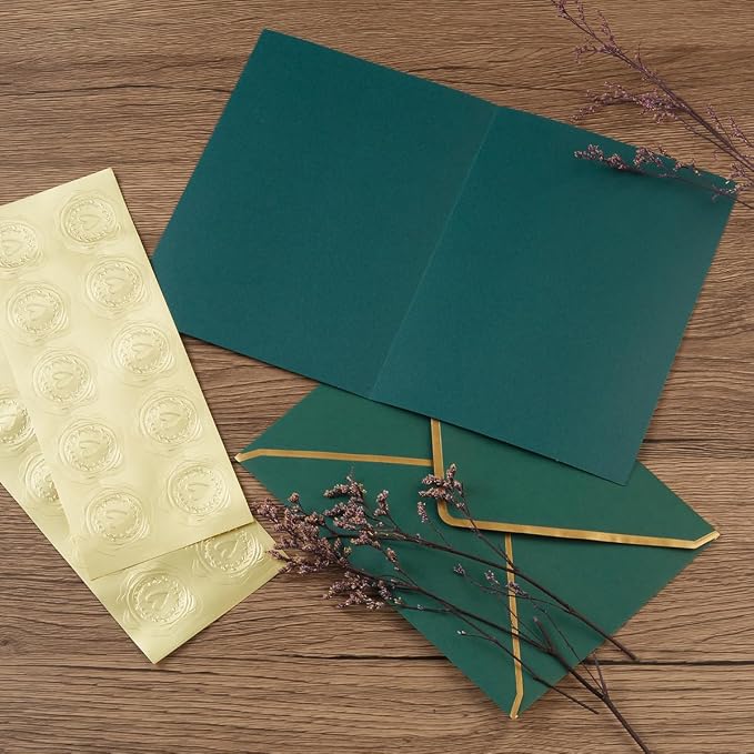 300 Pieces Embossed Gold Foil Stickers, Gold Heart-Love | For Envelopes, Wedding Invitations, Christmas Greeting Cards