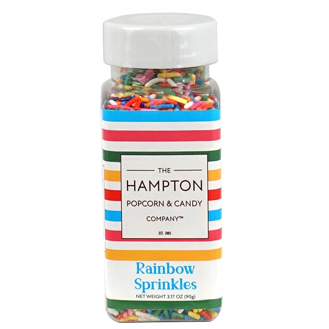 Rainbow Sprinkles Jimmies 3.17 oz, Sprinkles For Cake Decorating, Cake Sprinkles, Sprinkles For Baking, Ice Cream & More, The Hampton Candy Company
