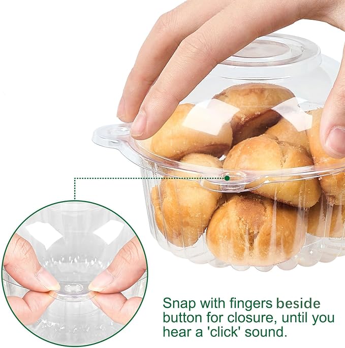 TOFLEN 100ct Cupcake Holders Individual Cupcake Containers, Disposable Clear Plastic Single Cupcake Carrier with Dome Lid for Dessert To-Go, Muffin, Cheesecake, Pastries