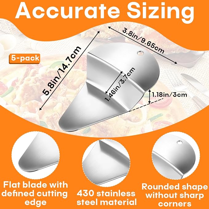5-Pack First Slice Pie Spatula Set – Non-Stick Pie Server & Cutter for Neat Pie, Cake and Dessert Slices, Food-Grade 402 Stainless Steel, Easy to Clean & Dishwasher Safe