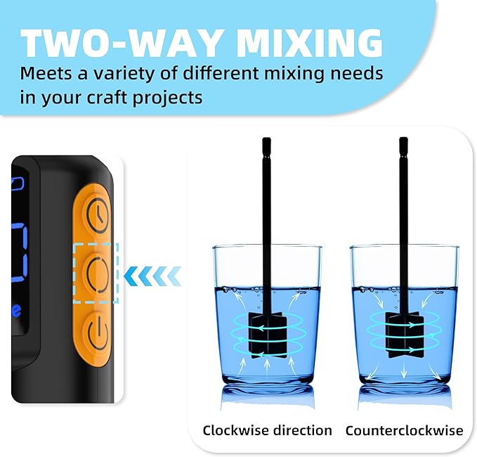 Mlife Upgraded Resin Mixer, Epoxy Resin Electric Stirrer, Paint Mixer & Timed Epoxy Resin Mixer for Epoxy Resin,Silicone Mixing, Resin Molds, DIY Crafts, Epoxy Resin Kit, with Mixer Stand(Black)