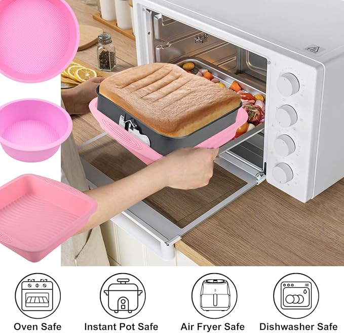 Springform Pan Set - Nonstick Cheesecake Pan with Removable Bottom, Leakproof Protector, 10 Parchment Paper Liners (9INCH ROUND)
