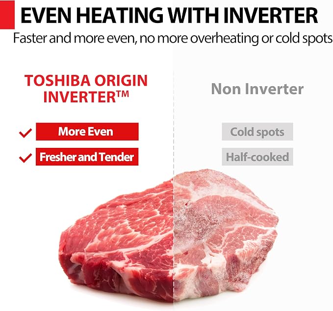 TOSHIBA 6-in-1 Inverter Countertop Microwave Oven Healthy Air Fryer Combo, MASTER Series, Air Fryer, Broil, Convection, Speedy Combi, Even Defrost, Sound On/Off 27 Auto Menu Stainless Steel (Renewed)