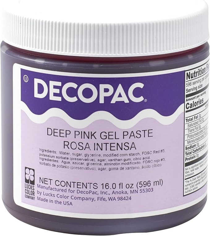 DecoPac Food Coloring | Paste Made In USA With Intense Colors, Food Color (Deep Pink) 16oz Deep Pink Food Coloring For Bakers