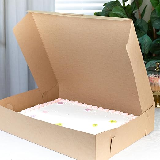 SCT Kraft One-Piece Non-Window Bakery Boxes, 19 x 14 x 4, Brown, Paper, 50/Carton