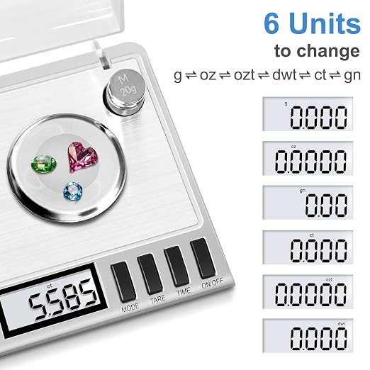Fuzion Milligram Scale, 50g/0.001g Digital Milligram Scale with Calibration Weights, Jewelry and Gem Scale, Mg Scale for Powder, Reloading, Includes Scoop, Powder Pan and Tweezers