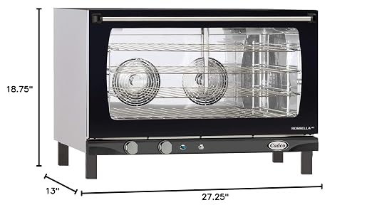 Cadco XAF-193 Heavy-Duty Countertop Convection Oven with Manual Controls and Humidity, Stainless Steel, NSF, 208-240v, For Commercial Use, 120 lbs.