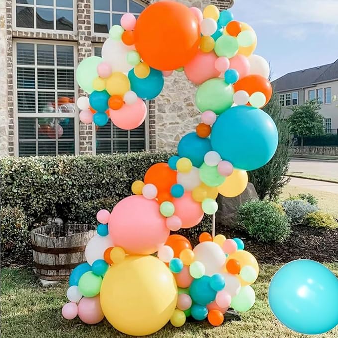 Rainbow Balloons Garland Arch Kit, 146Pcs 5 Assorted Color Latex Balloon Different Sizes 18 12 10 5 Inch for Gender Reveal Baby Shower Wedding Birthday Party Decoration