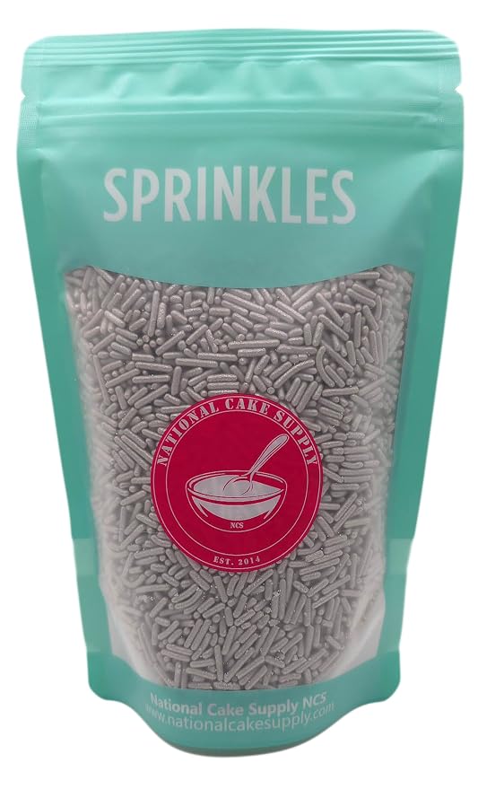 NCS Gray Jimmies Edible Sprinkles – Cupcake, Cake & Cookie Decorations, 7 oz