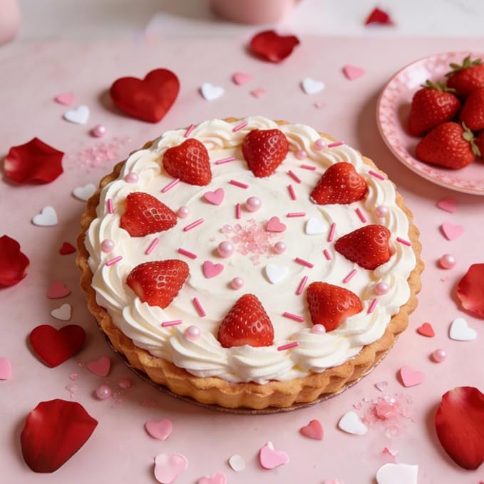 Edible Heart Sprinkles,Pink White Sprinkles -130g,Edible Heart Shaped Sprinkle,Pearl,Jimmies and Sugar Crystals Mix for Baking,Light Pink Cupcake Toppers,Cake,Candy,Cookie Decorations,Donuts Ice Cream Dessert Decorating,Wedding Birthday Party Supplies