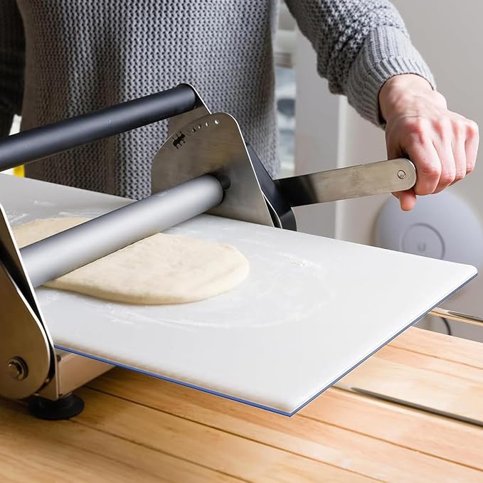 Manual Foldable Dough Sheeter Machine for Bakery, Pizza, Croissant - Stainless Steel Pastry Roller with Adjustable Thickness 0.5-17.5mm/0.5-27mm for Commercial & Home Use