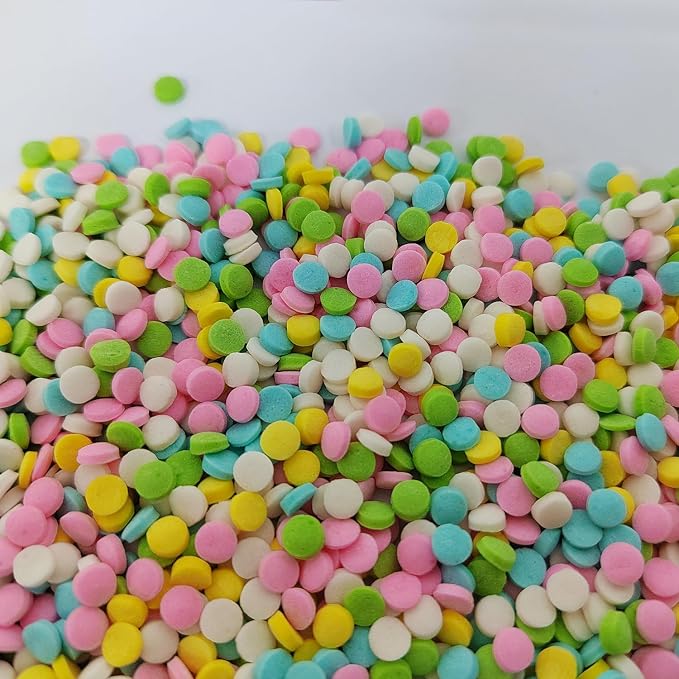 Easter Round Sprinkles, 4mm Edible Rainbow Sprinkles, Confetti Cake Decorations, Round Sprinkle for Cupcake Toppers, Cake Decorating, Baking Cookie Toppings, Birthday Party Supplies