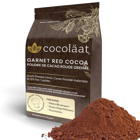 Cocoläat Garnet Red Dutch Cocoa Powder | Culinary Grade for Bakers, Pastry Chefs, & Chocolatiers | 10/12% Cocoa Butter | Resealable Pouch | 2 lb, 907 g
