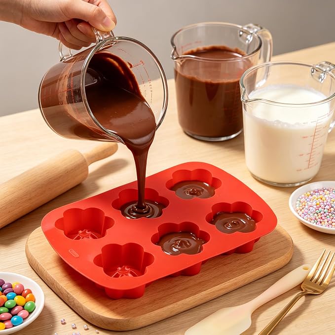 6 Cavity Flower Silicone Chocolate Molds For Candy Chocolate Cake Decoration