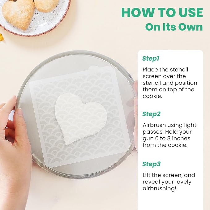 Cookie Stencil Screen, Tool for Cookie Stenciling & Airbrushing, Use on Its Own or with a Cookie Stencil Holder, Cookie Decorating Supplies, Made with Food-Safe Stainless Steel