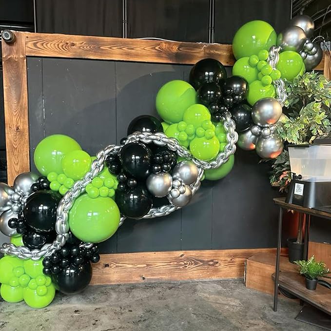 120pcs Lime Green Balloons, 18 12 10 5 inch Lime Green Balloons Different Sizes Balloon Arch for Dinosaur Baby Shower Birthday Party Decorations