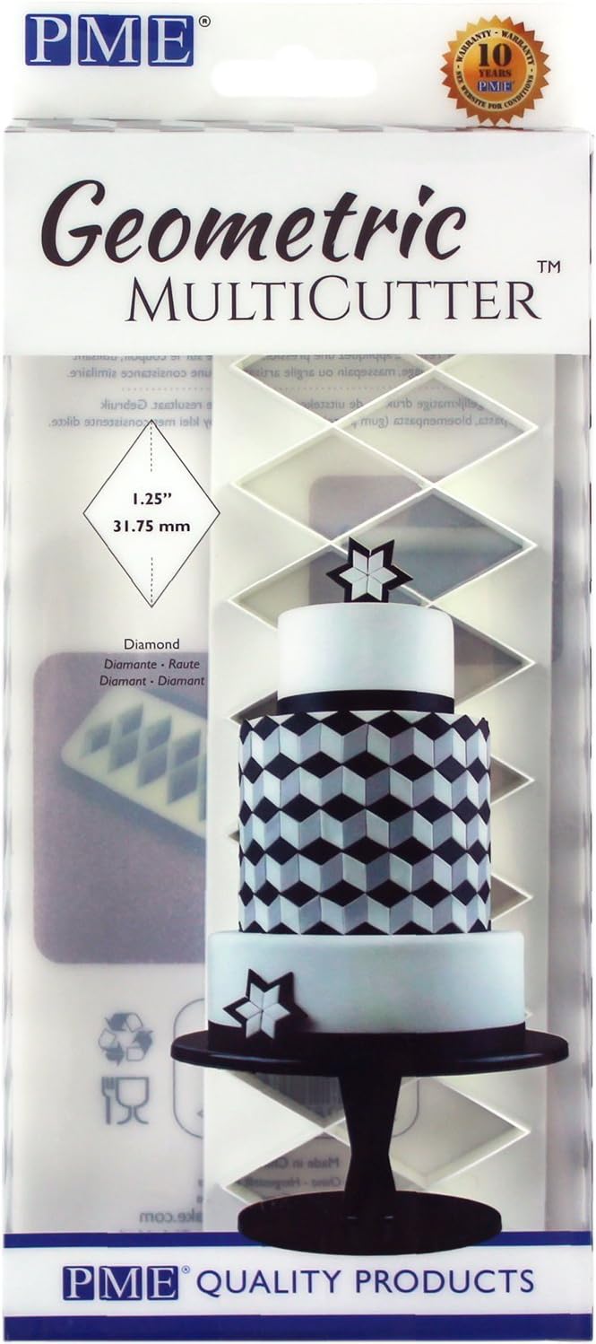 PME GMC133 Geometric Multicutter for Cake Design Diamond, Large Size, 1.25-Inch
