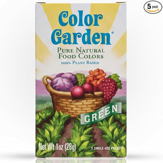 Color Garden Pure Natural Food Coloring, Green – 5 ct 1 oz | Plant-Based, Vegan, Non-Toxic Liquid Food Dye, Healthy Food Coloring