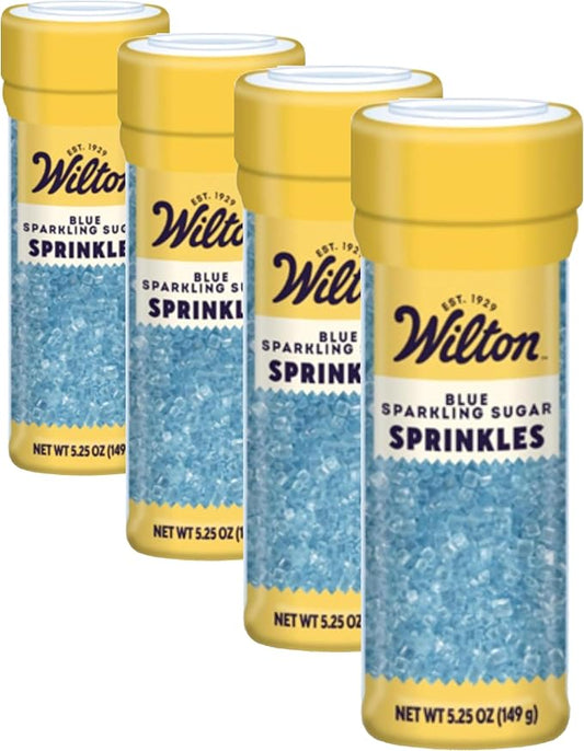 Wilton Sparkling 5.25 oz Sugar Food Decorative- Blue (Pack of 4)