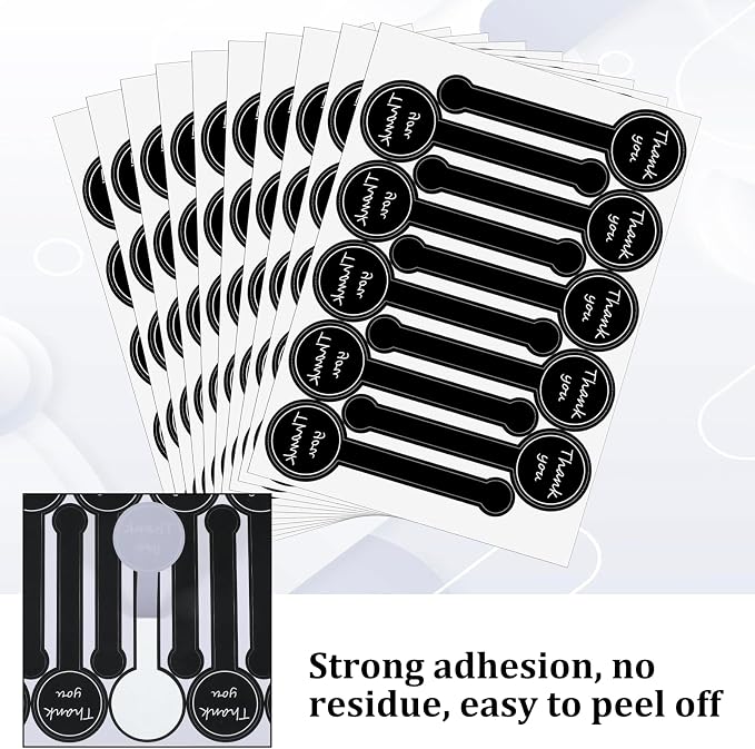 300 PCS Tamper Evident Labels for Food Packaging, Handmade Food Long Baking Seal Labels Black Self-Adhesive Foods Label for Bakery, Candy, Artisan Crafts Decorative Label
