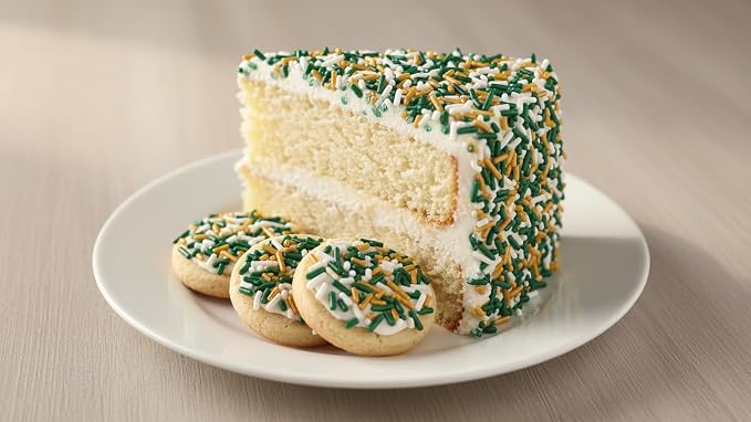 NCS Green Bay Game Day Green, Gold & White Jimmies Edible Sprinkles – Cupcake, Cake & Cookie Decorations, 7 oz