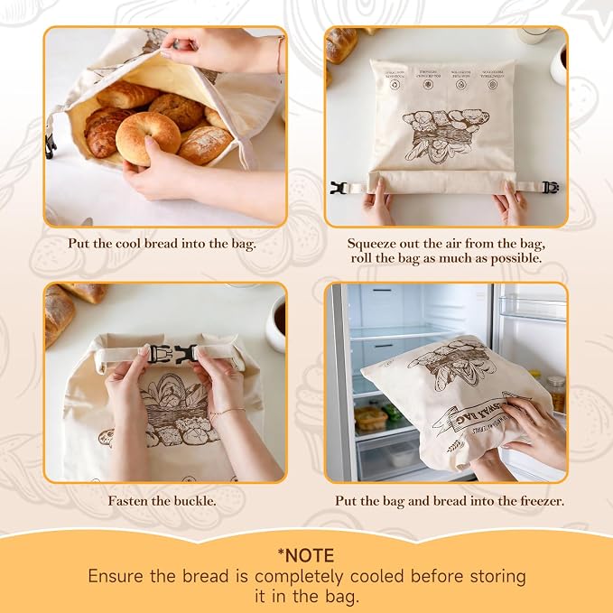 Beeswax Bread Bags for Homemade Bread, 2 Packs XL Reusable Cotton Linen Sourdough Bread Bags to Keep Bread Fresh, Airtight Drawstring Seal Reusable Food Storage Bags for Homesteading & Baking