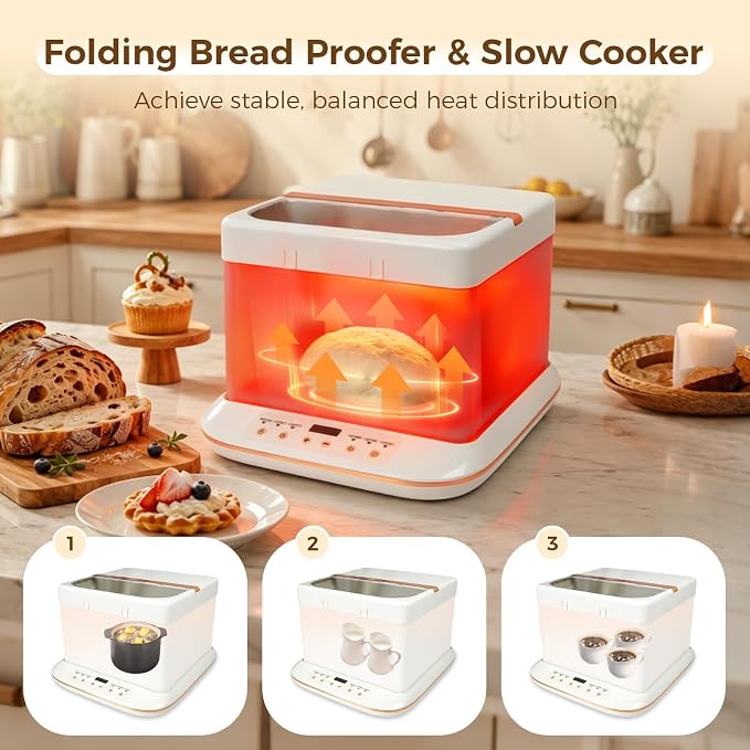 Bread Proofing Box 32–248°F Precision Temperature Control | 25L Large Capacity Bread Proofer, Dough Proofing Box for Sourdough Starter, Bread, Pizza Dough, Yogurt