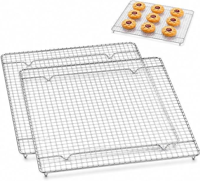 Mrs. Anderson’s Baking Professional Half Sheet Baking and Cooling Rack, 16.5 x 11.75-Inches, Set of 2