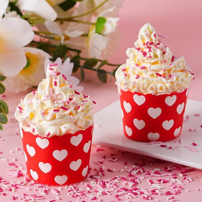 Valentines Day Dye Free Sprinkles Pink and White Jimmies No Artificial Dyes Natural Jimmies Sprinkles for Valentine's Day Cake Decorations Baby Shower, Cookies, Fondant Cake, Dessert Toppings, 4.2oz