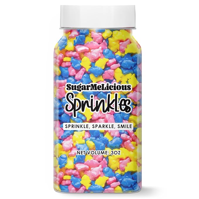 SugarMeLicious Sprinkles For Cupcakes, Edible Cake Decorations, For Vibrant and Versatile Sprinkles for Baking and Decorating Cookies & Ice Cream, 3oz Bottle (Baby Shark)