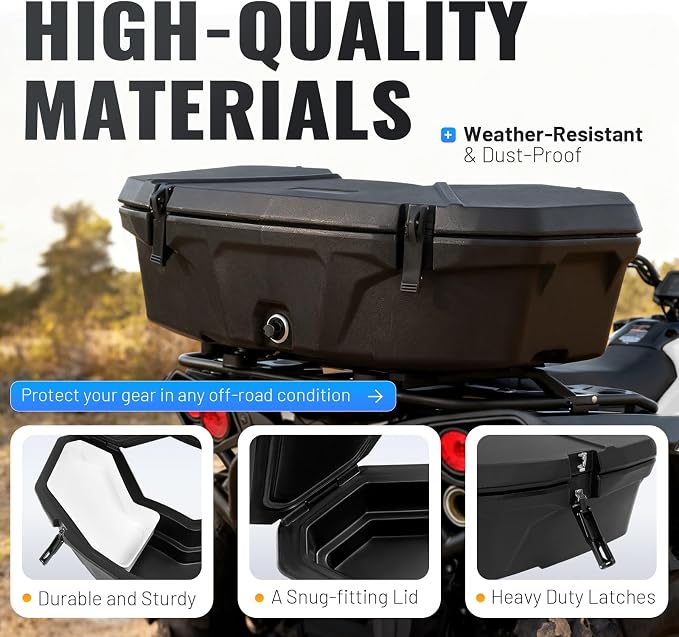 ECOTRIC Rear Storage Cooler Box Compatible with Can-Am Maverick X3 Turbo, Renegade, Outlander Max 2013-2024 Replacement for 715004778 Rear Rack Cargo 30L Box Black