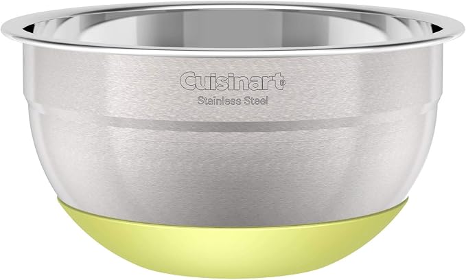 Cuisinart 3-Piece Stainless Steel Mixing Bowls with Nonslip Base, 1.5qt, 3qt & 5qt