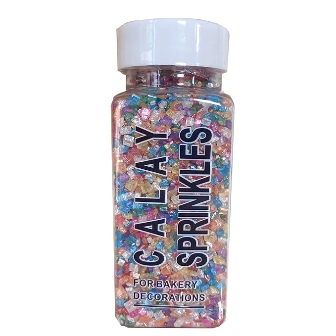 Sentovac Colored Sugar Crystals for Baking Edible Rainbow Coarse Large Crystals Sparkling Sugar Sprinkles for Baking Topping Cake Cookie Cupcake Topper Ice Cream Decoration Supplies