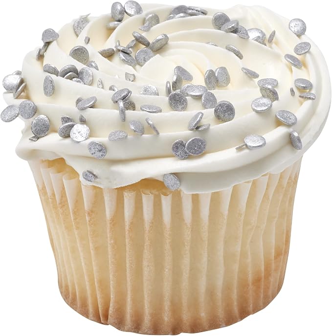 DECOPAC Confetti Silver Quins Sprinkles, 1.21 lb