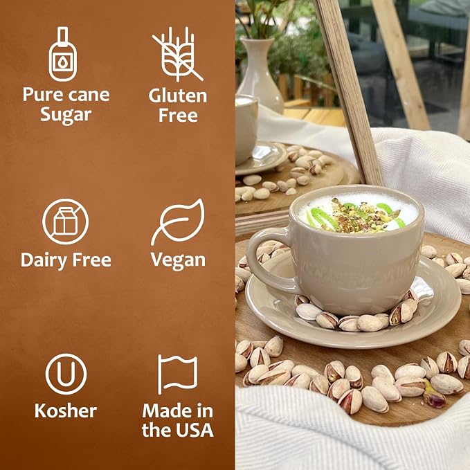 Syruvia Pistachio Syrup, Flavored Syrup for Lattes, Drinks, Cappuccinos, Iced Coffees, Espresso Drinks – 25.4 fl oz - with Pump