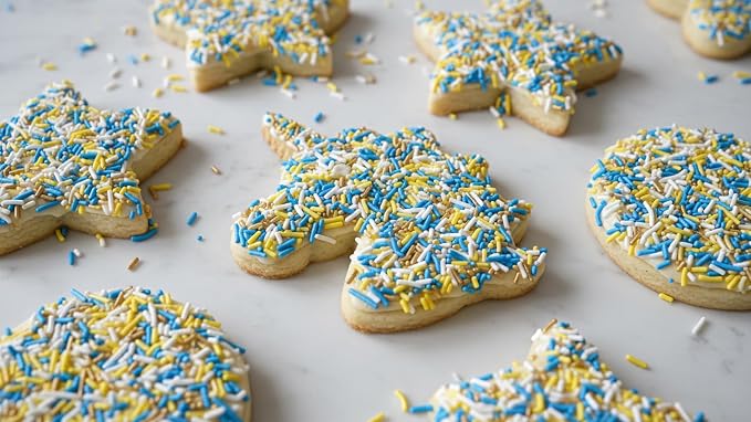 NCS Los Angeles Game Day Gold, Yellow, Blue & White Jimmies Edible Sprinkles – Cupcake, Cake & Cookie Decorations, 7 oz