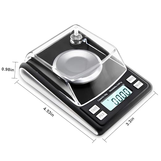 Fuzion Milligram Scale 50/0.001g, Mg Scale with 20g Cal Weight, Micro Scale, Powder Scale for Reloading