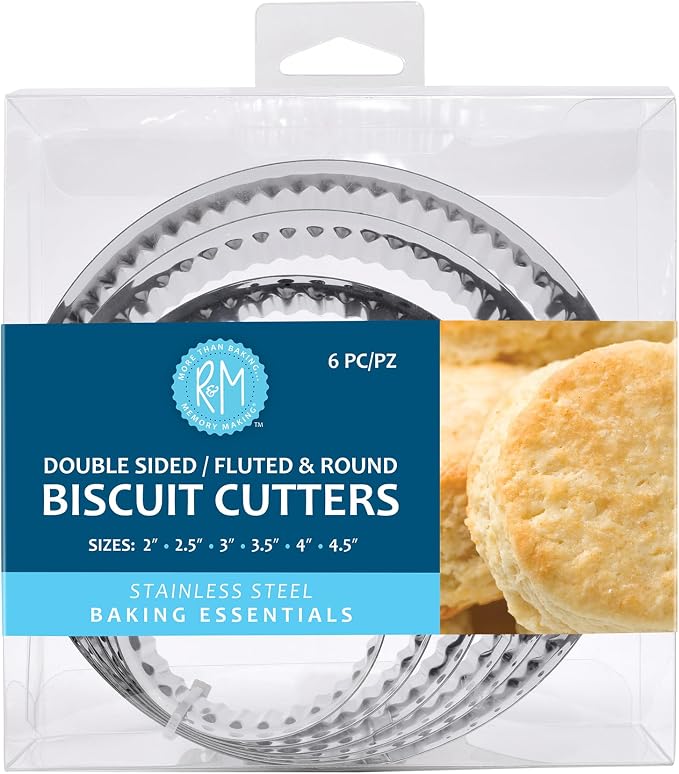 R&M International Stainless Steel Double Sided Biscuit Cutters, Assorted Sizes, 6-Piece Set