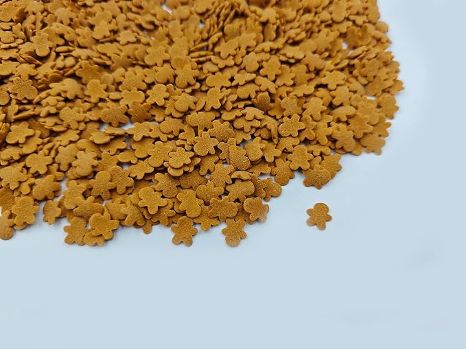 Edible 3.4 oz Brown Christmas Gingerbread Men Confetti Candy Sprinkles Dessert Sprinkle Cupcake Toppers Cookie Decorations for Xmas Cake Decorating