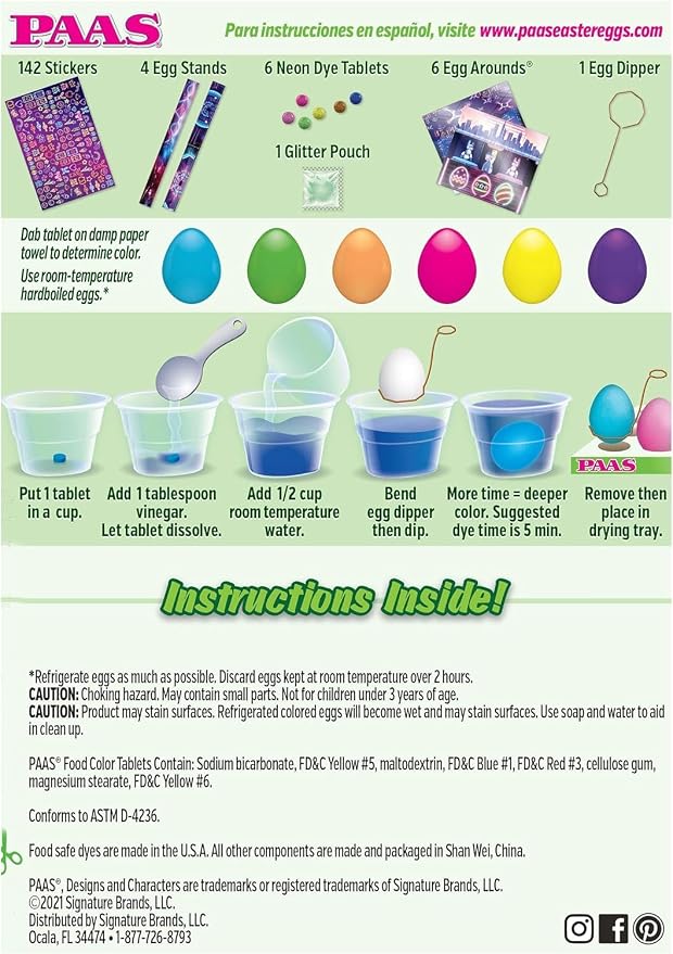 PAAS Neon Easter Egg Decorating Kit - America's Favorite Easter Tradition