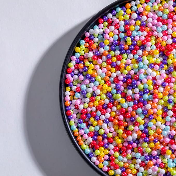 Rainbow Sprinkles Edible Pearls for Wedding Cake Decorations,130g 4.6OZ Cake sprinkles,Cookie sprinkles,Sugar Pearl, Edible Candy Pearls Cake Cupcake Topper (4mm-Rainbow(RedPurplePink))